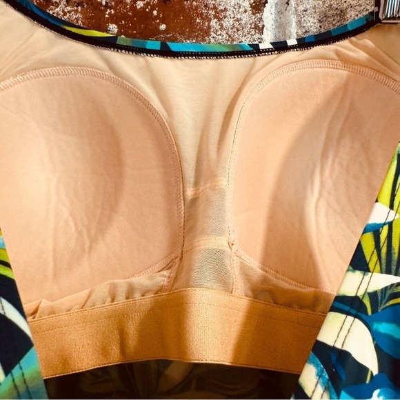 Swimsuits for all Side-Tie Adjustable Tankini Top Blue Green Tropical Pattern 24 - Picture 10 of 16